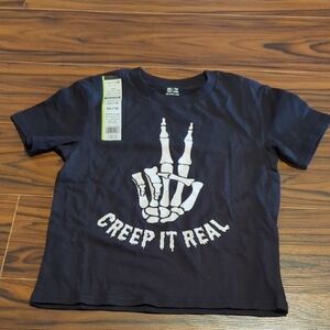 Celebrate It Kids Tee - Black with White Skeleton Design